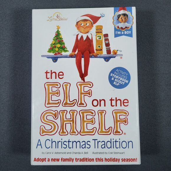 The Elf on the Shelf Boy Doll Brown Hair Brown Eyes Christmas Tradition Box Set - Picture 1 of 8